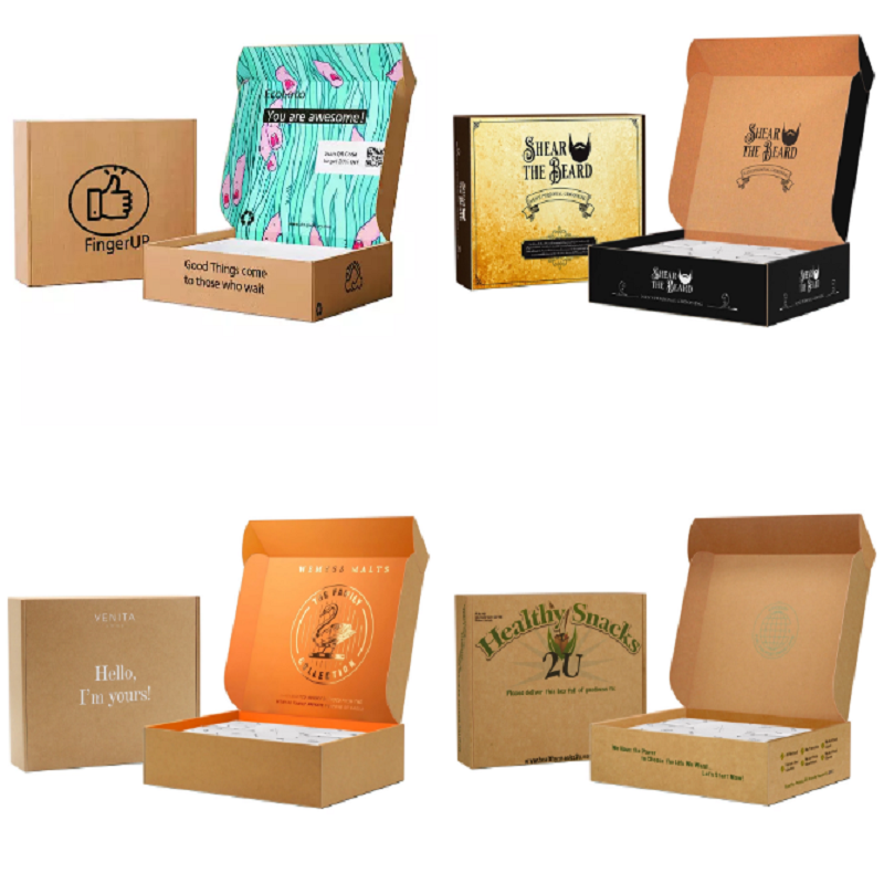 Custom Printing Christmas Paper Box Small Corrugated Mailer Box Star Print Mailer Box